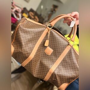 Celine Luxury Brown Leather Travel Bag